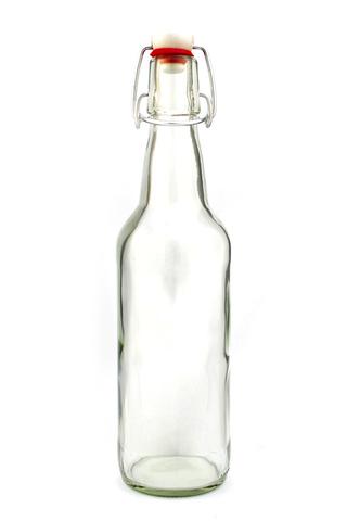 Beer Bottles Glass 750ml Clear - "Swing Top" 12 Pack - Grain To Glass Inc