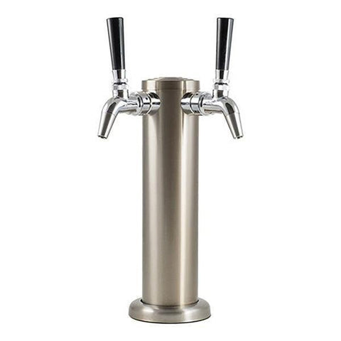 Beer Tower - Dual Nukatap Faucets - Stainless Steel - Evabarrier Tubing Included - Grain To Glass Inc