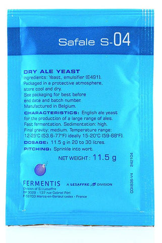 Fermentis Safale S - 04 Dry Ale Yeast - Grain To Glass Inc