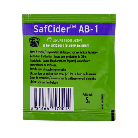 Fermentis Safcider AB - 1 Dry Cider Yeast - Balancer Ciders - Grain To Glass Inc