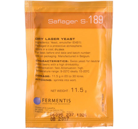 Fermentis Saflager S - 189 Dry Beer Yeast - Grain To Glass Inc