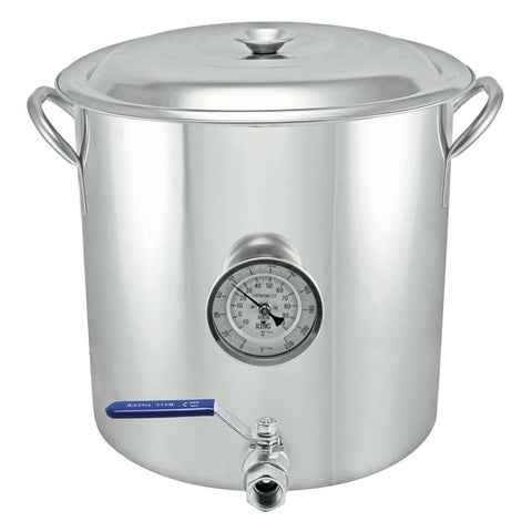 Kettle - 5 Gallon (Stainless Steel) with Ball Valve & Thermometer - Grain To Glass Inc