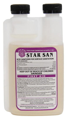 Star San Sanitizer 16OZ - Five Star - Grain To Glass Inc