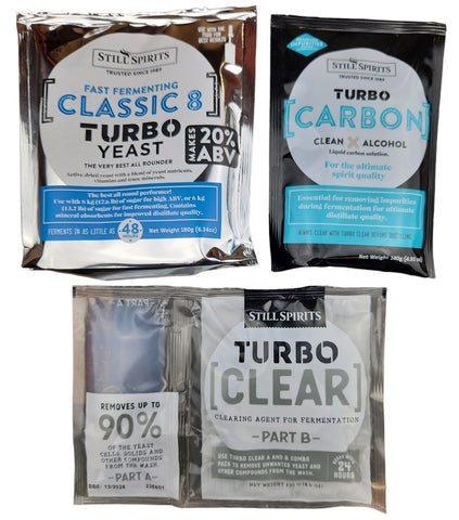 Turbo Yeast Classic 8 Refill Pack - Includes Turbo Carbon and Turbo Clear - Still Spirits - Grain To Glass Inc