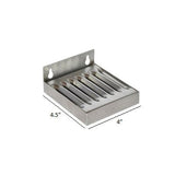 4" x 4.5" x .75" Wall Mount Drip Tray - Stainless Steel - Grain To Glass Inc