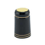 Shrink Cap - Black with Gold Stripe (30 Pack)