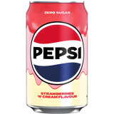 Pepsi Strawberries & Cream Zero (UK) – 330mL Can