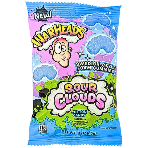 Warheads Sour Clouds - Cotton Candy 85g Bag