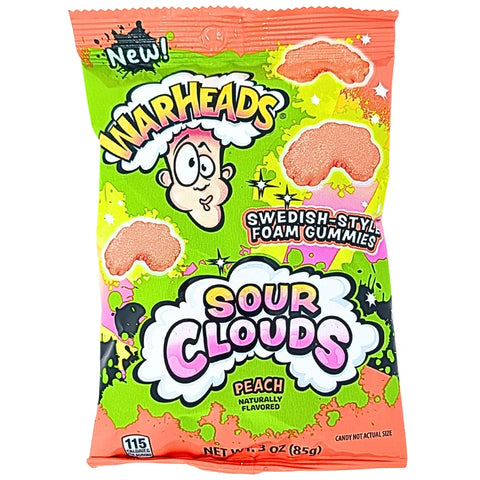 Warheads Sour Clouds - Peach 85g Bag