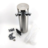 Beer Tower (Brushed Stainless Steel) With Quad Nukatap Faucets - Kegland - Grain To Glass Inc
