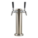 Beer Tower - Dual Nukatap Faucets - Stainless Steel - Evabarrier Tubing Included - Grain To Glass Inc