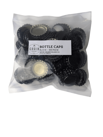 Bottle Caps - 100 Pack - Black - Grain To Glass Inc