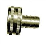 Brass Garden Hose Fitting - 3/4" Female GH x 1/2" Barb - Grain To Glass Inc