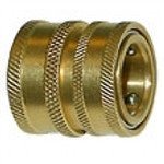 Brass Garden Hose Fitting - 3/4" Female GH x Female Quick Disconnect - Grain To Glass Inc