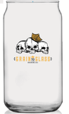 Can Style Beer Glass 16oz - Skulls Logo - Grain To Glass Inc