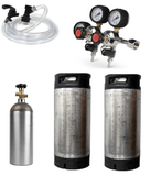 Complete Kegging Package 4 - 2 x Used Ball Lock Kegs with CO2 tank / Dual Output Regulator / Picnic Taps - Grain To Glass Inc