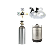 Complete Kegging Package 7 - Brand New 2.5 Gallon Ball Lock Keg with CO2 tank / Regulator / Picnic Tap - Grain To Glass Inc