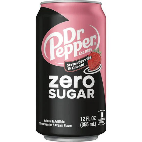 Dr Pepper Strawberries & Cream ZERO 355ml Can - Grain To Glass Inc