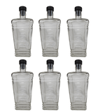 Glass Liquor Bottle (Includes Cap) - Pack of 6 750ml - Grain To Glass Inc