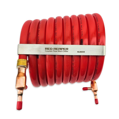 Kegland Red Reaper Copper Counterflow Wort Chiller - 18' 3/8" - Grain To Glass Inc