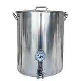 Kettle - 16 Gallon (Stainless Steel) with Ball Valve and Thermometer - Grain To Glass Inc