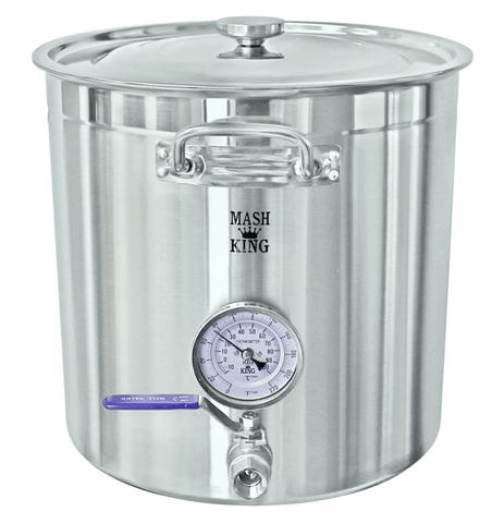 Kettle - 18.5 Gallon (Stainless Steel) with Ball Valve & Thermometer - Grain To Glass Inc