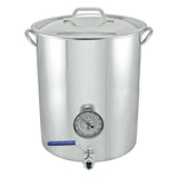 Kettle - 8 Gallon (Stainless Steel) with Ball Valve & Thermometer - Grain To Glass Inc