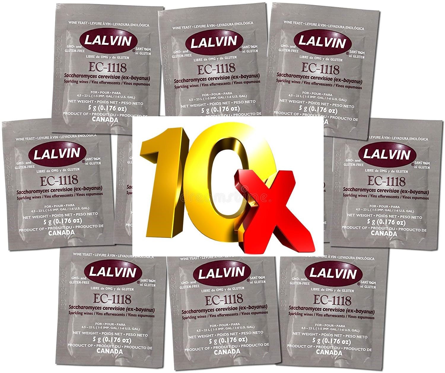 Lalvin EC-1118 - Wine Yeast - Bulk Pack Of 10