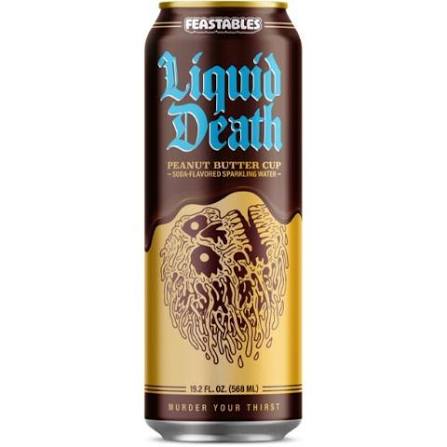 Liquid Death x Feastables Peanut Butter Cup Sparkling Water (355 mL) - Grain To Glass Inc