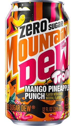 Mountain Dew Trolli Mango Pineapple Punch Zero 355ml Can - Grain To Glass Inc