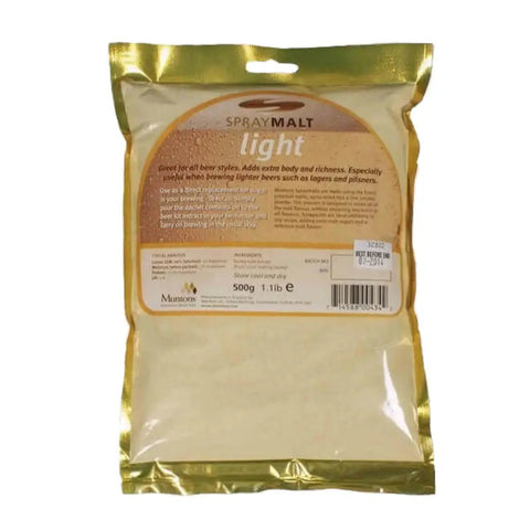 Muntons Light Dry Malt Extract (DME) 500g - (Case of 6) - Grain To Glass Inc