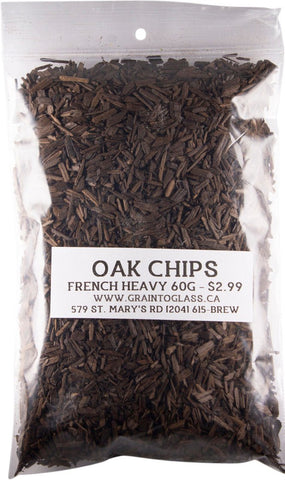 Oak Chips(Heavy Toast, French) 60g - Grain To Glass Inc