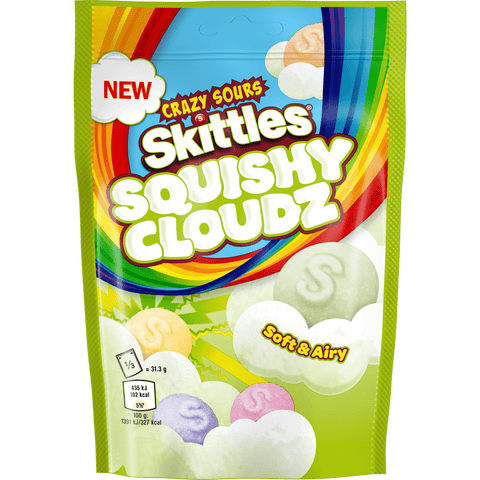 Skittles UK - Sour Squishy Clouds 94g Bag (UK Edition) - Grain To Glass Inc