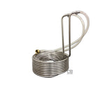 Wort Chiller Stainless Steel - Immersion 25' x 3/8" With Vinyl Tubing - Grain To Glass Inc