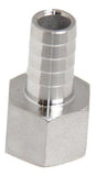 Barb 1/2" X 1/2" FPT Stainless Steel - Grain To Glass Inc