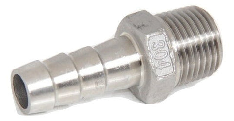 Barb 1/2" X 1/2" MPT Stainless Steel - Grain To Glass Inc