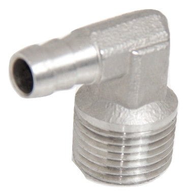 Barb Elbow - 1/2" MPT x 3/8" Stainless Steel - Grain To Glass Inc