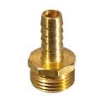 Brass Garden Hose Fitting - 3/4" Male GH x 3/8" Barb - Grain To Glass Inc