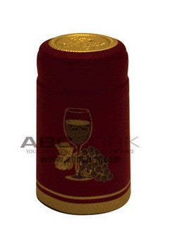 Shrink Cap - Burgundy Cup (30 Pack) - Grain To Glass
