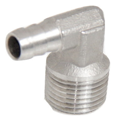 Barb Elbow - 1/2" MPT x 3/8" Stainless Steel